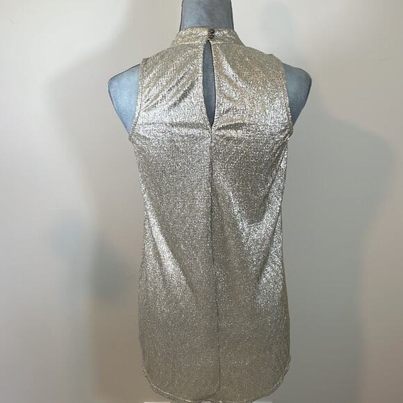Bar III metallic gold halter blouse - Picture 4 of 6